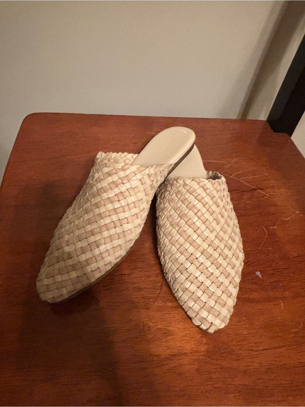 Universal Thread Woven Slip-On Mules in Beige